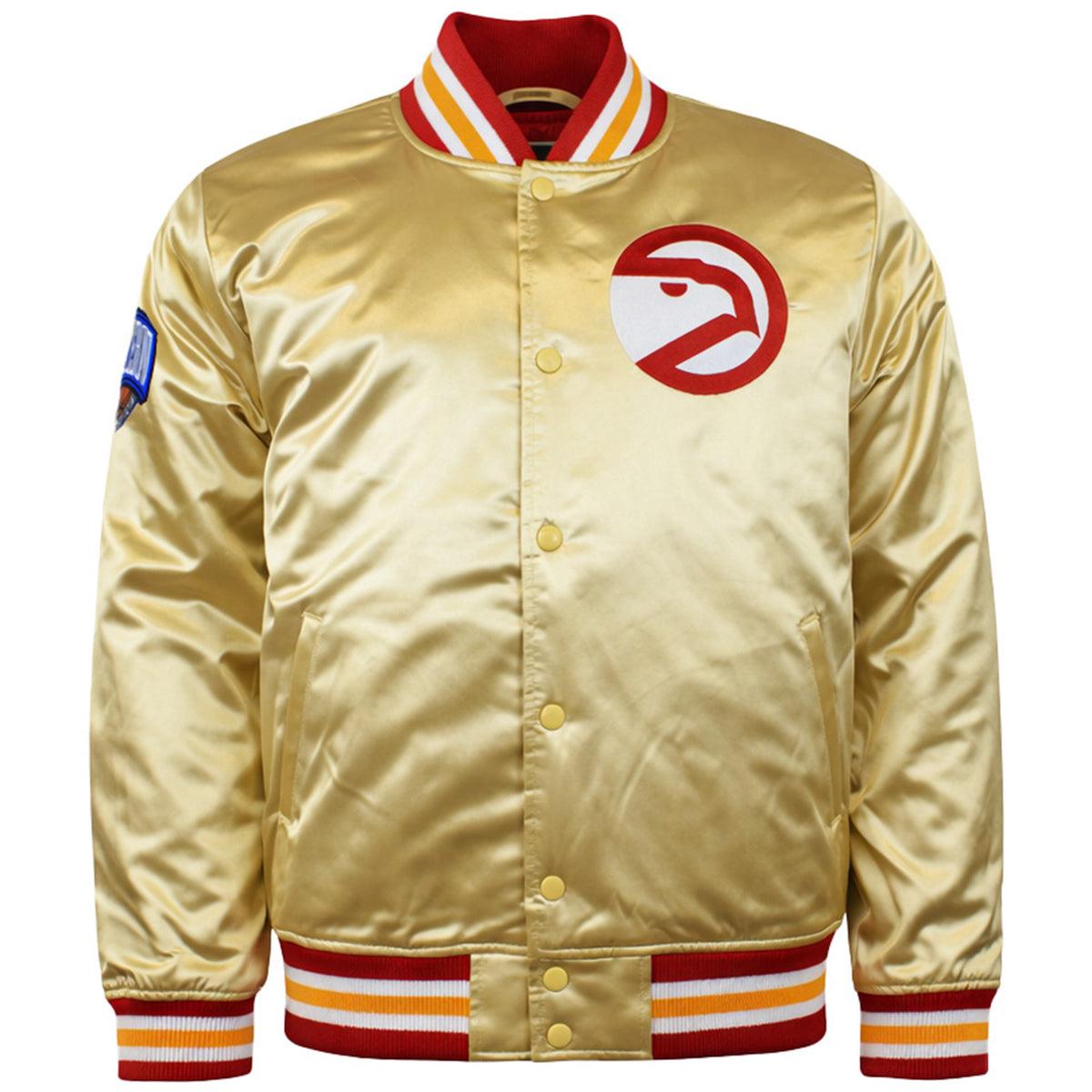 Mitchell & Ness NBA Atlanta Hawks Championship Mens Beige Satin Jacket