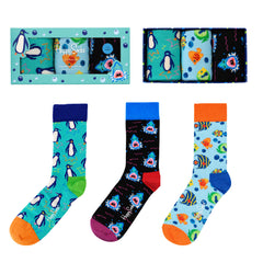 Happy Socks 3-Pack Multicolour Fish Penguin & Shark