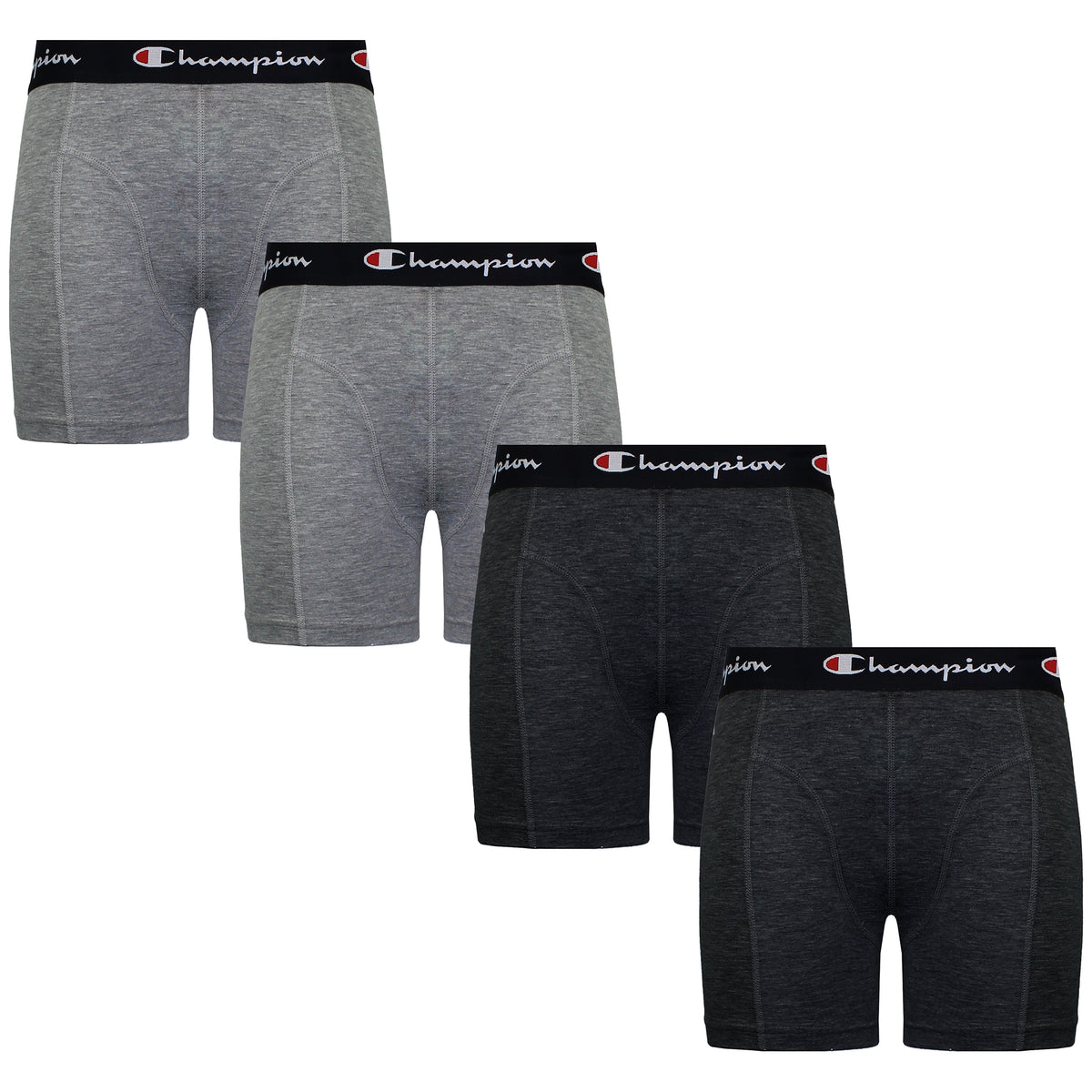 Champion 4-Pack Logo Mens Grey Boxer Shorts