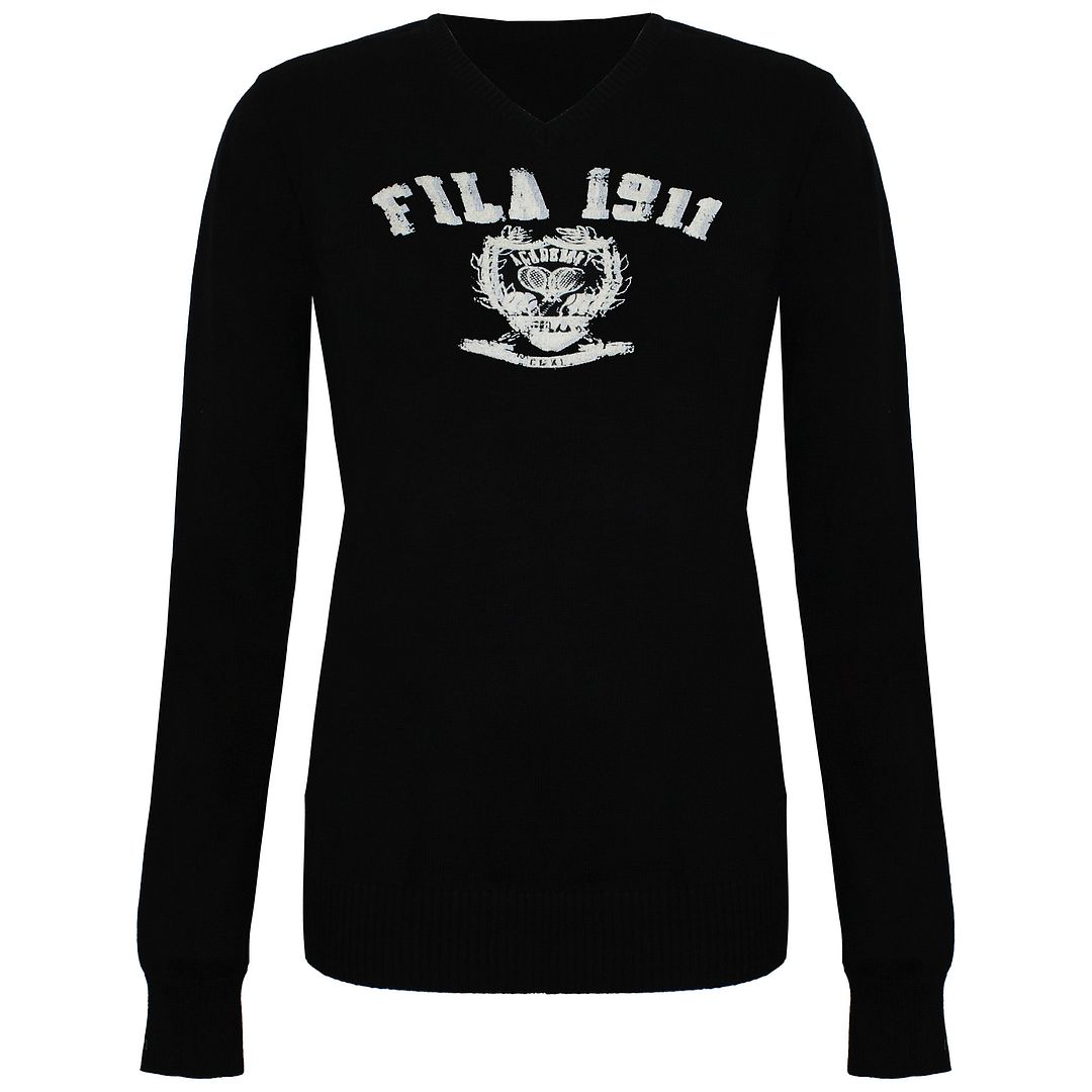 Fila Graphic Logo Womens Black Sweater