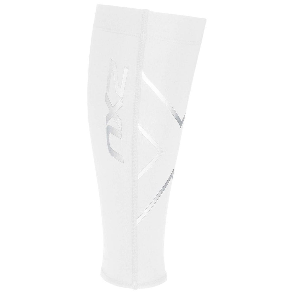 2XU Flexible Compression Unisex White/Silver Calf Guards