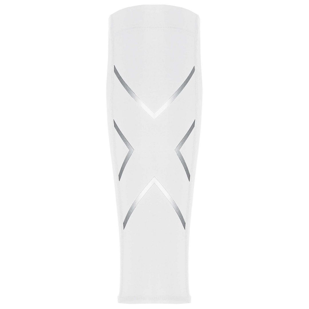 2XU Flexible Compression Unisex White/Silver Calf Guards