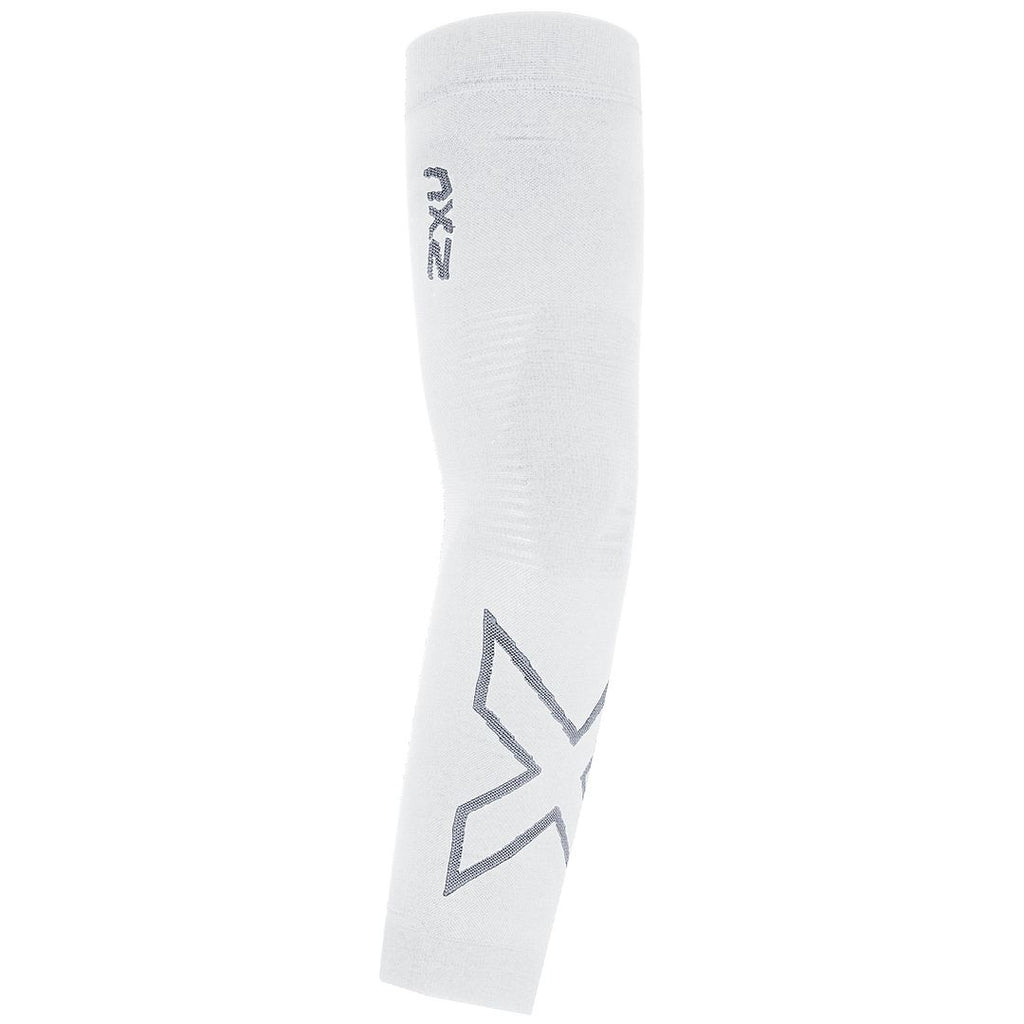 2XU Flex Compression Single Unisex White/Grey Arm Sleeve