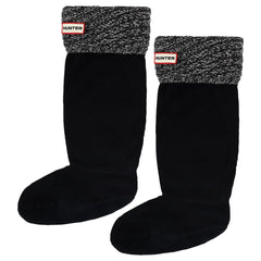 Hunter Original Plaited Directional Rib Short Mens Black Boot Socks