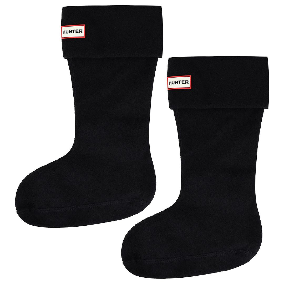 Hunter Boots Recycled Fleece Cuff Tall Black Boot Socks