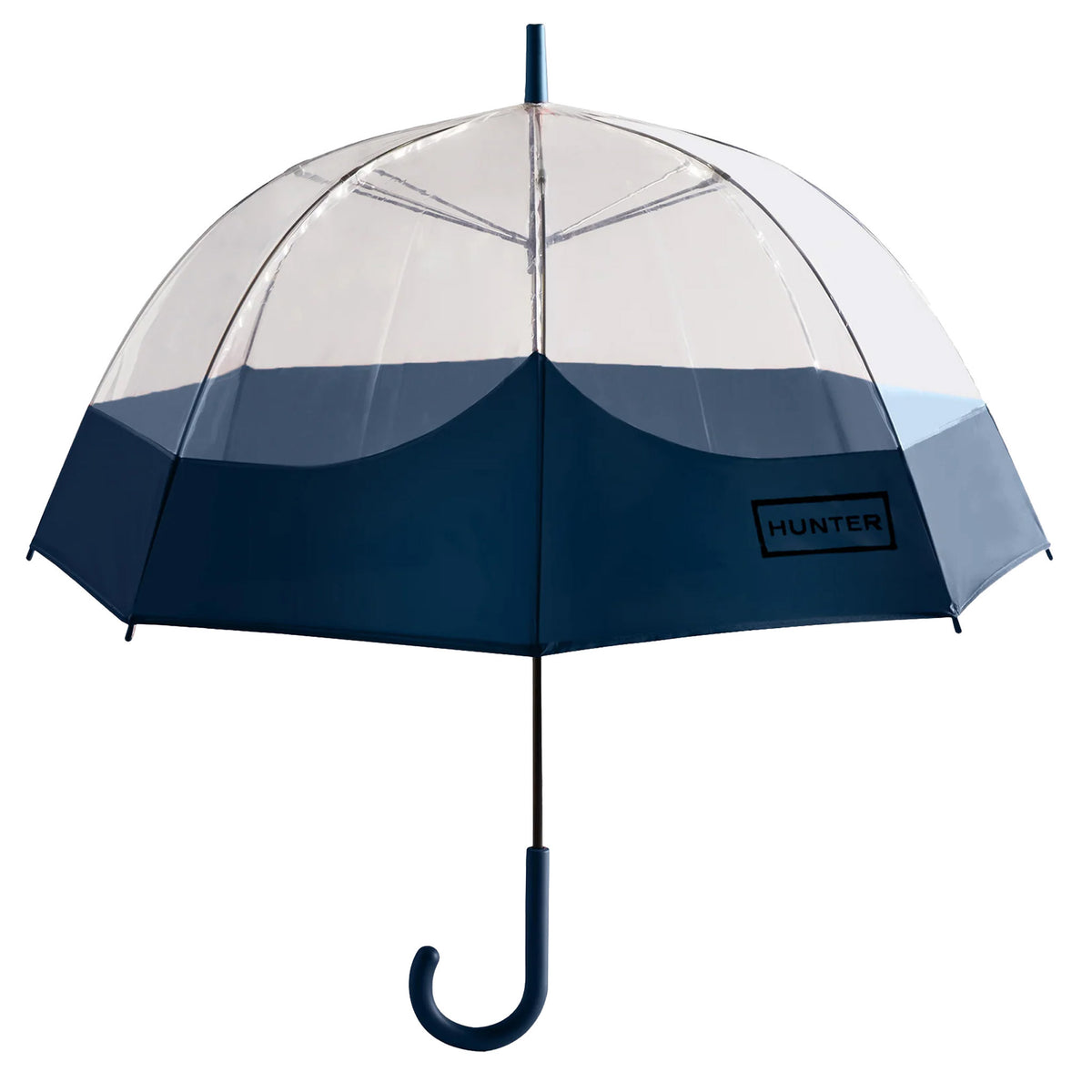 Hunter Moustache Bubble Navy/Transparent Umbrella