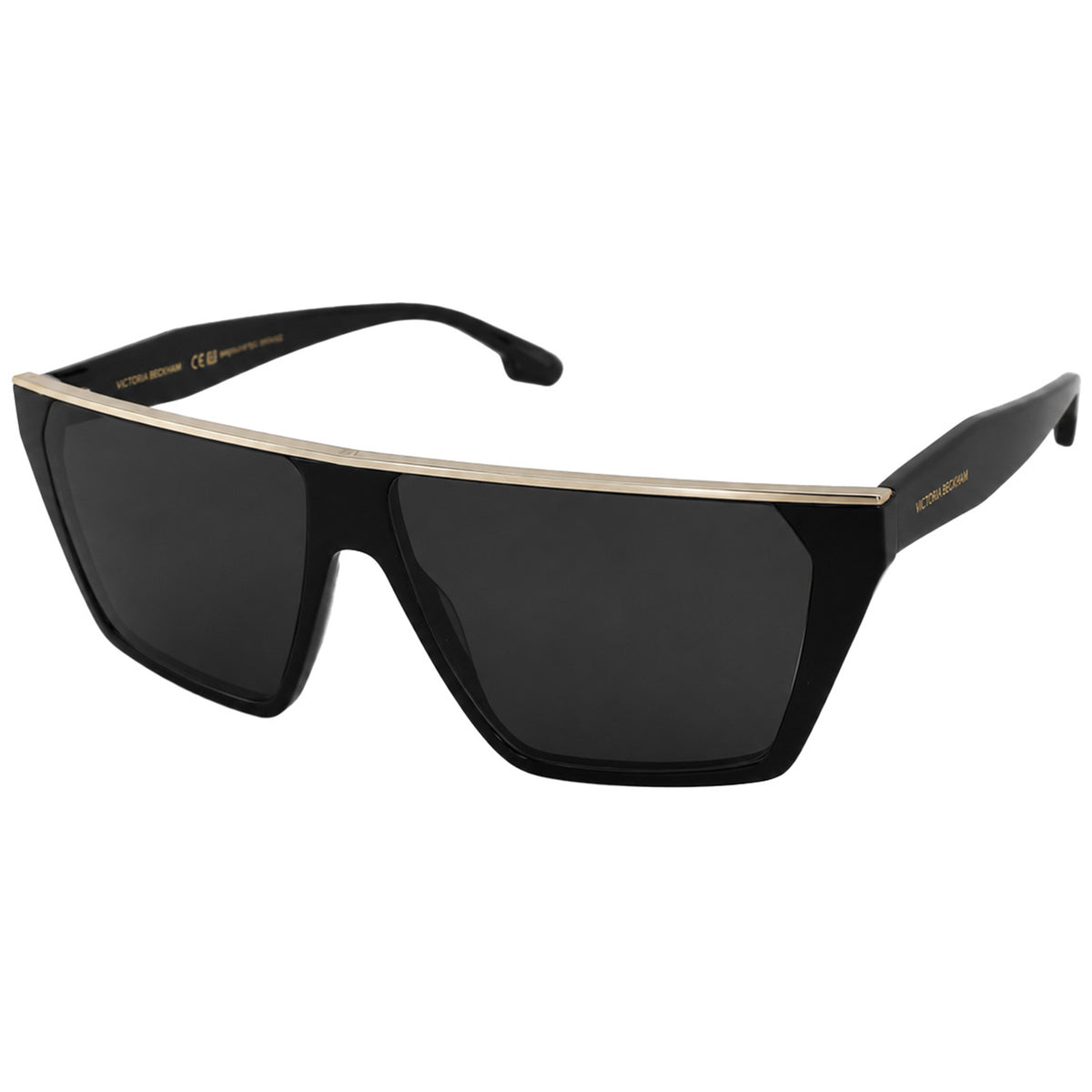 Victoria Beckham Rectangle Acetate Black Sunglasses