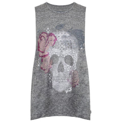 Vans Off The Wall Sketchy Skull Womens Grey Top