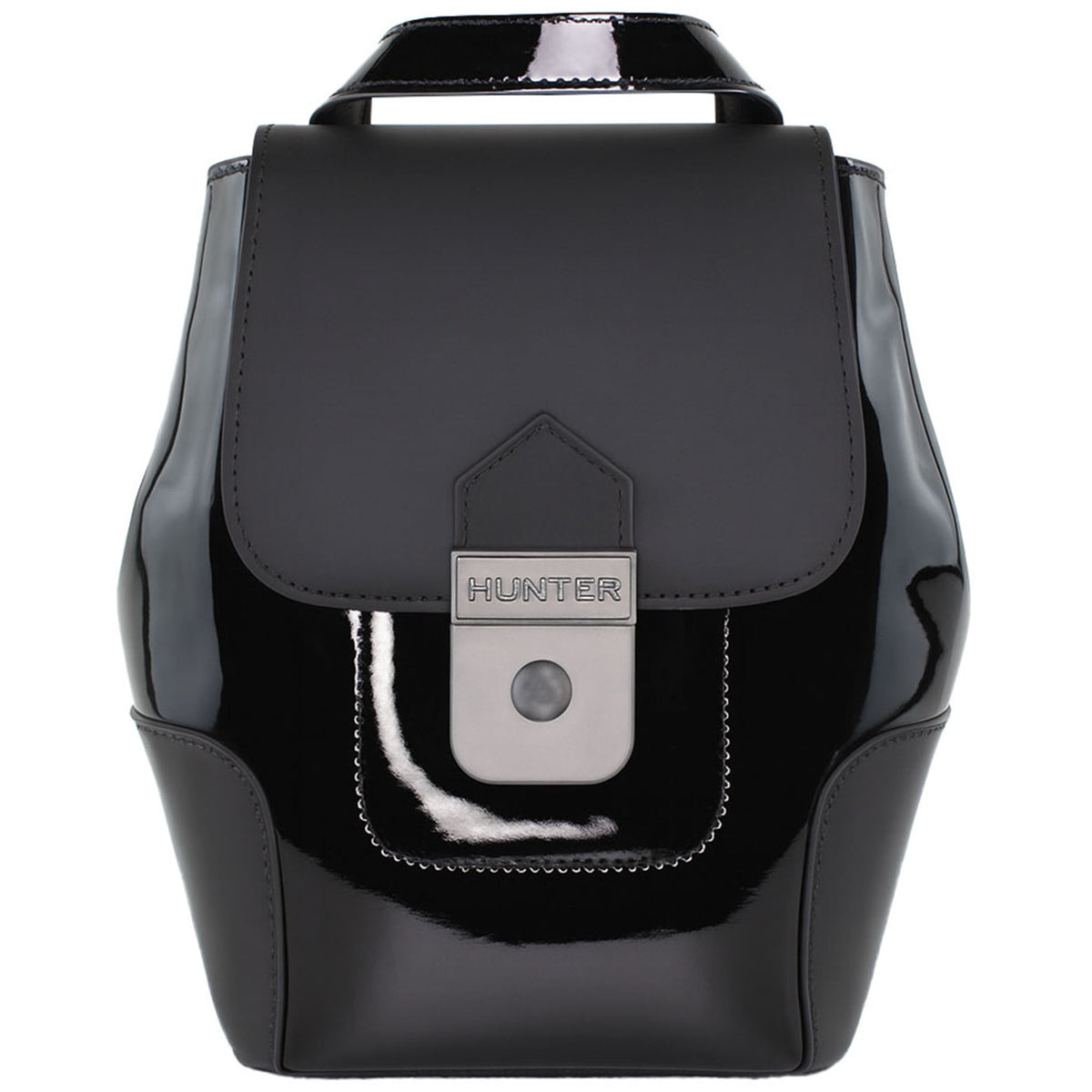 Hunter Refined Leather Black Mini Backpack