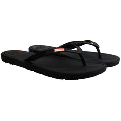 Hunter Logo Womens Black Flip-Flops