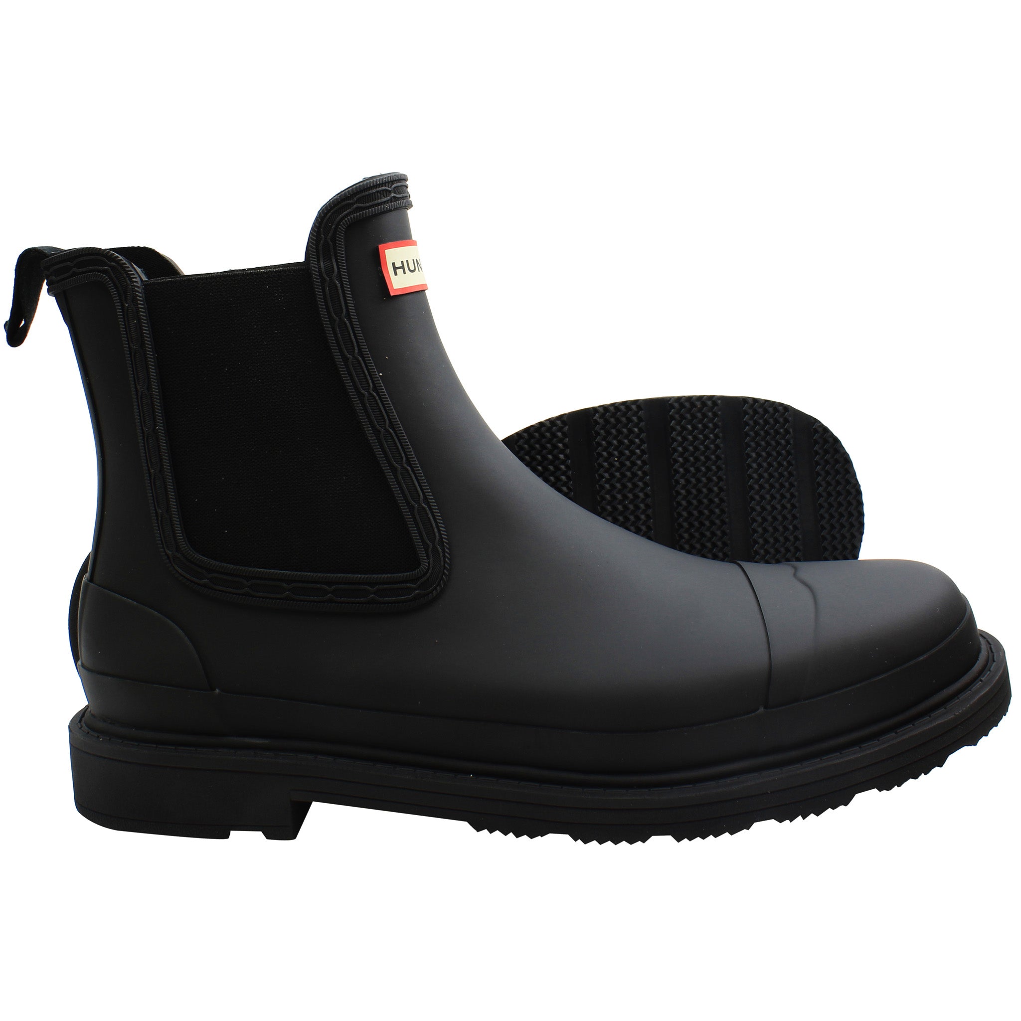 Hunter Commando Womens Black Chelsea Boots