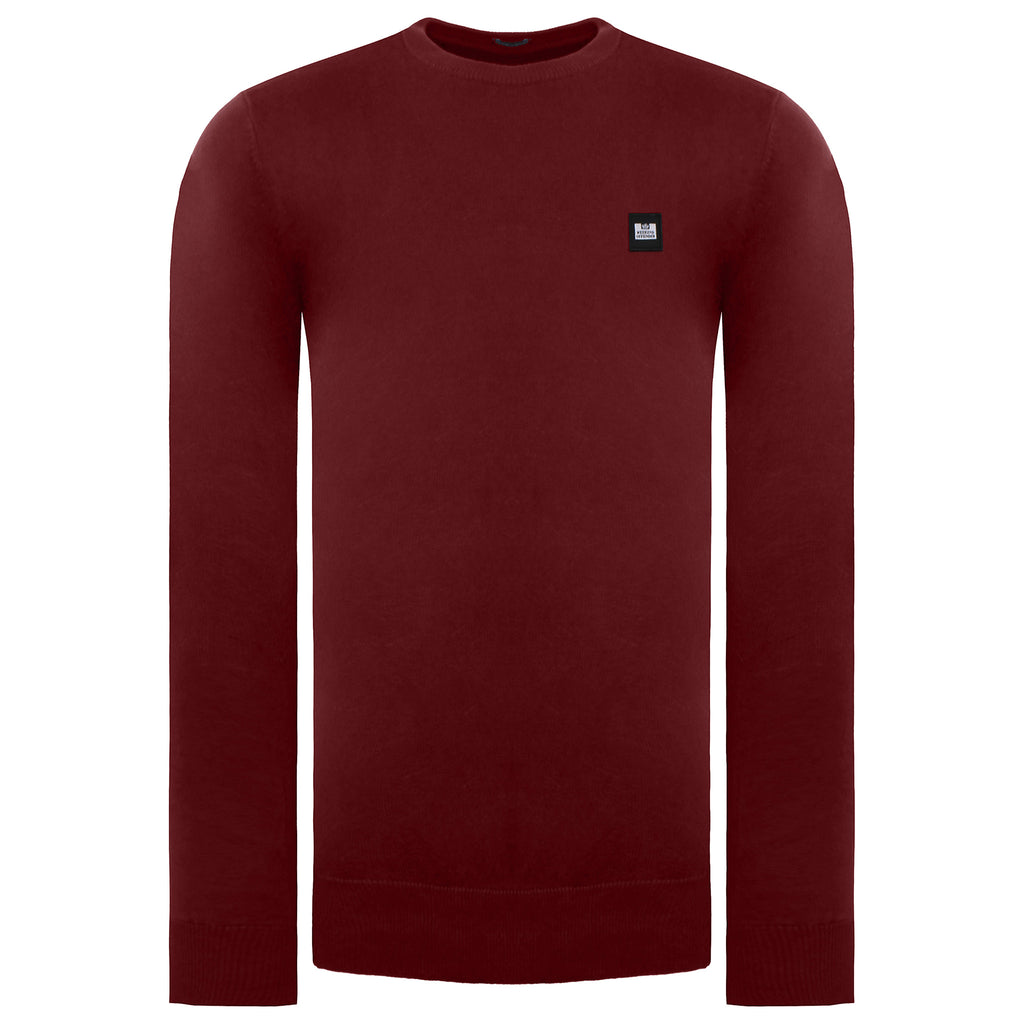 Weekend Offender Silver Mens Deep Wine Sweater