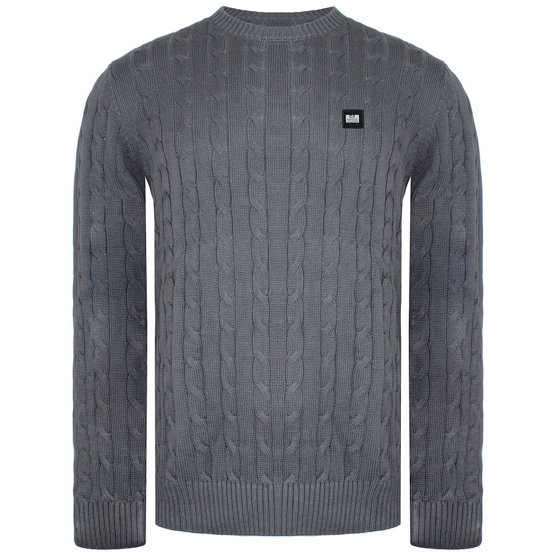 Weekend Offender Logo Mens Dark Charcoal Sweater