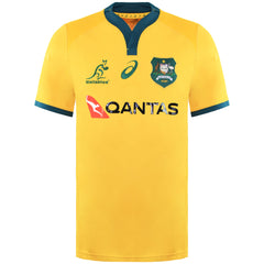 Asics Wallabies Home Game Day Mens Yellow Rugby Jersey