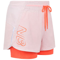 New Balance 2in1 Impact Run Womens White Shorts