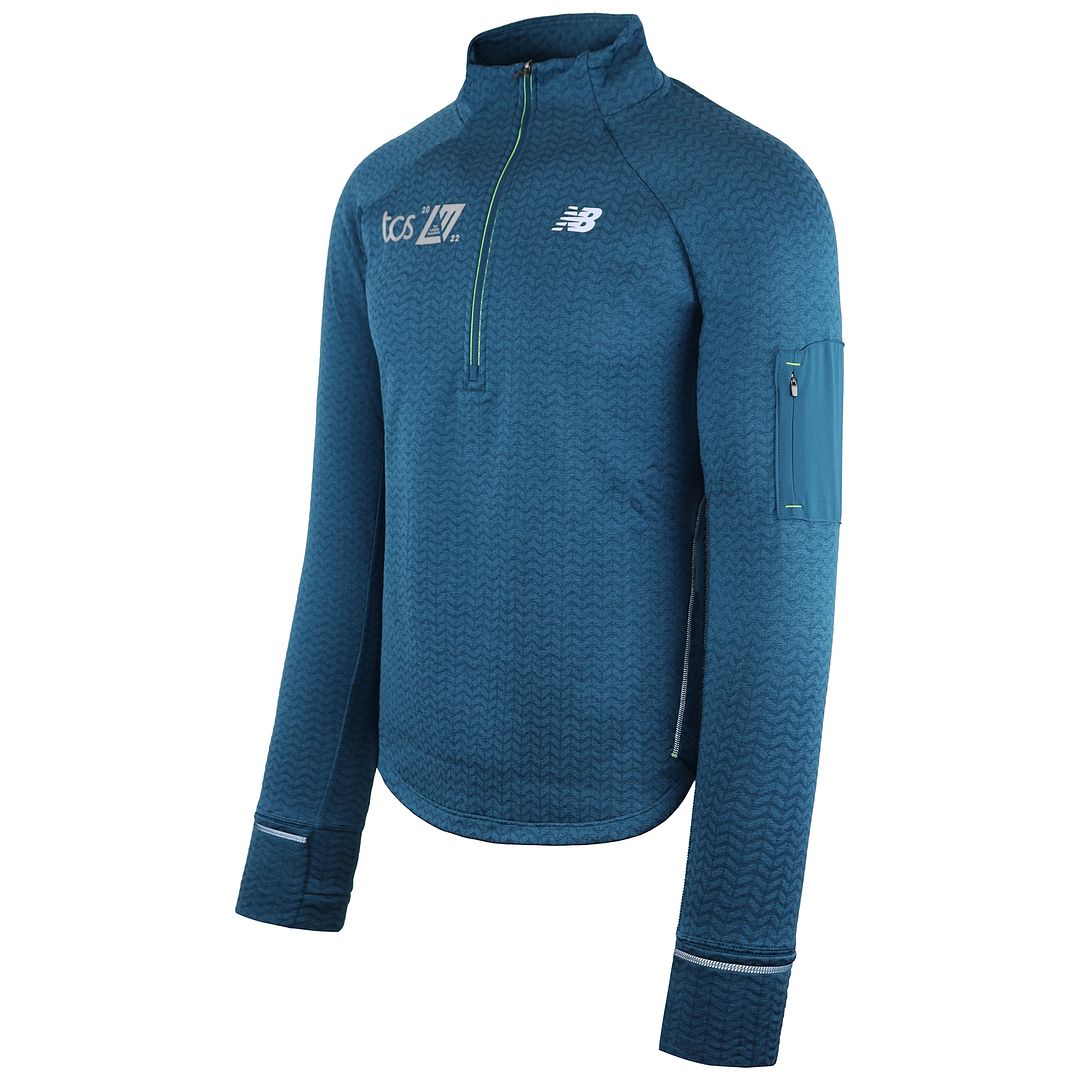 New Balance NB Heat Grid Mens Blue Sweater