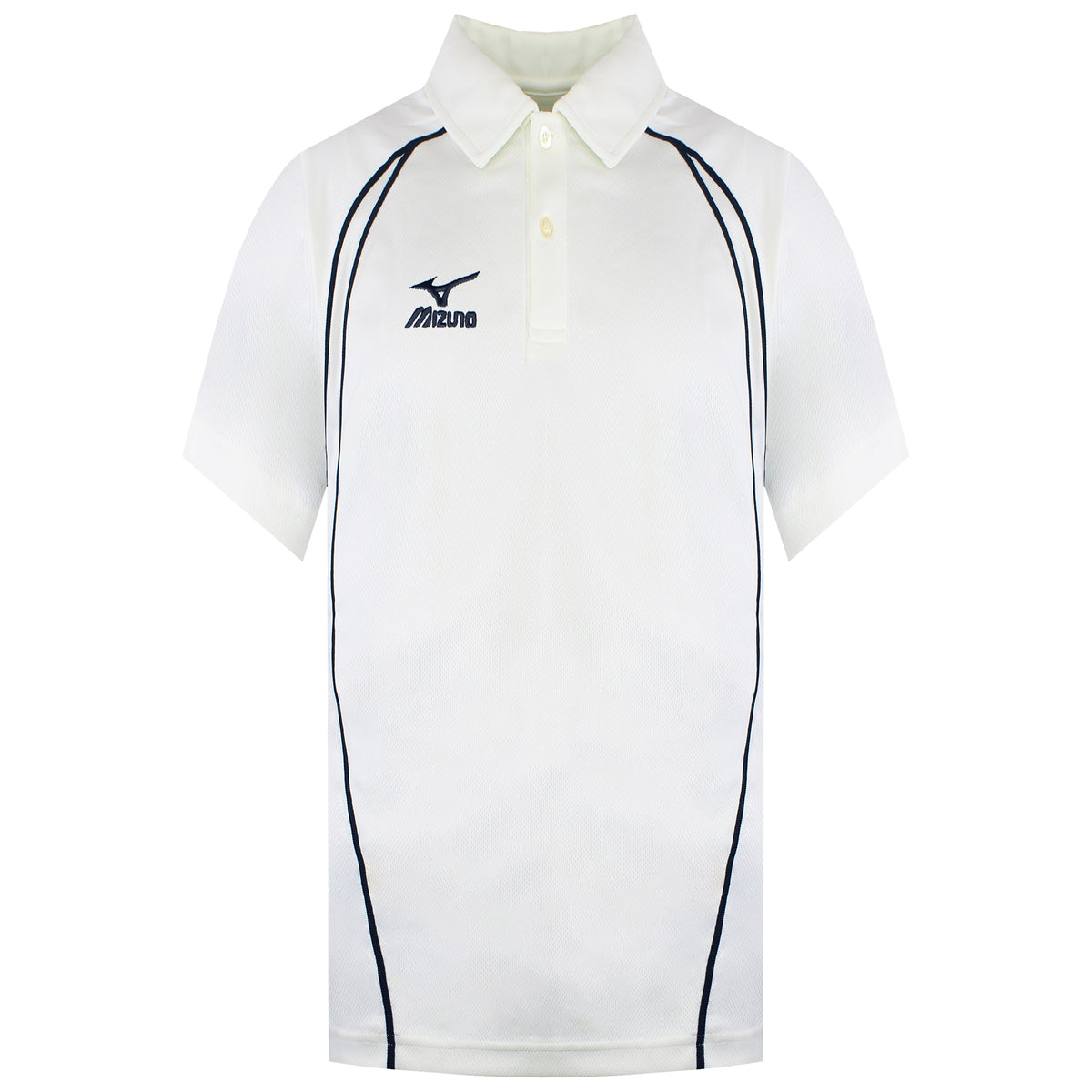 Mizuno Yokohama Kids Ivory/Navy Cricket Polo Shirt