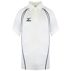 Mizuno Yokohama Kids Ivory/Navy Cricket Polo Shirt