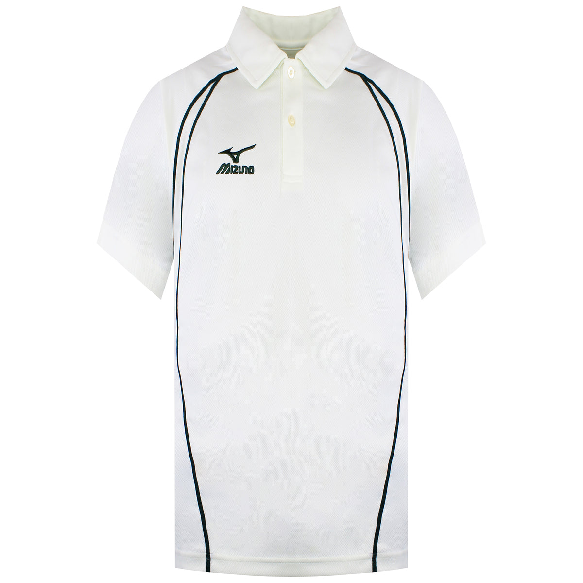 Mizuno Yokohama Kids Ivory/Green Cricket Polo Shirt