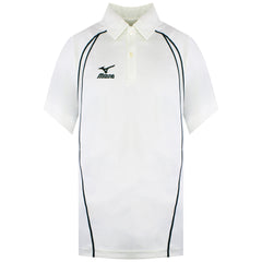 Mizuno Yokohama Kids Ivory/Green Cricket Polo Shirt