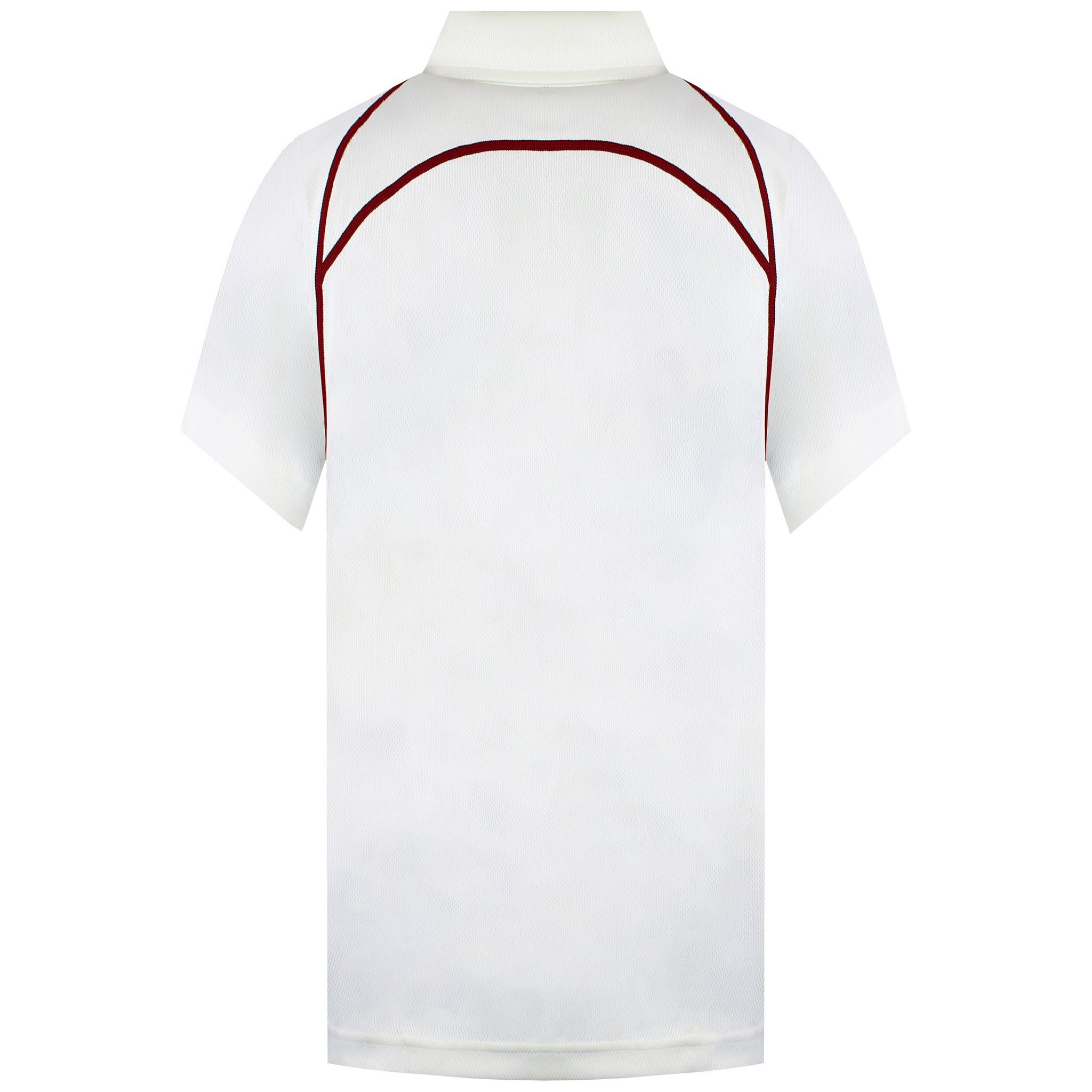 Mizuno Yokohama Kids Ivory/Red Cricket Polo Shirt
