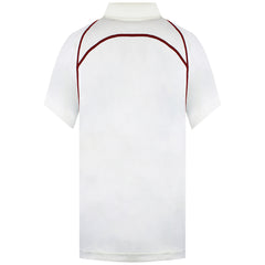 Mizuno Yokohama Kids Ivory/Red Cricket Polo Shirt