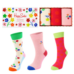 Happy Socks 3-Pack Multicolour Flower Gift Set
