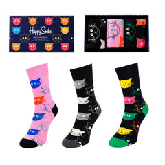 Happy Socks 3-Pack Multicolour Mixed Cat