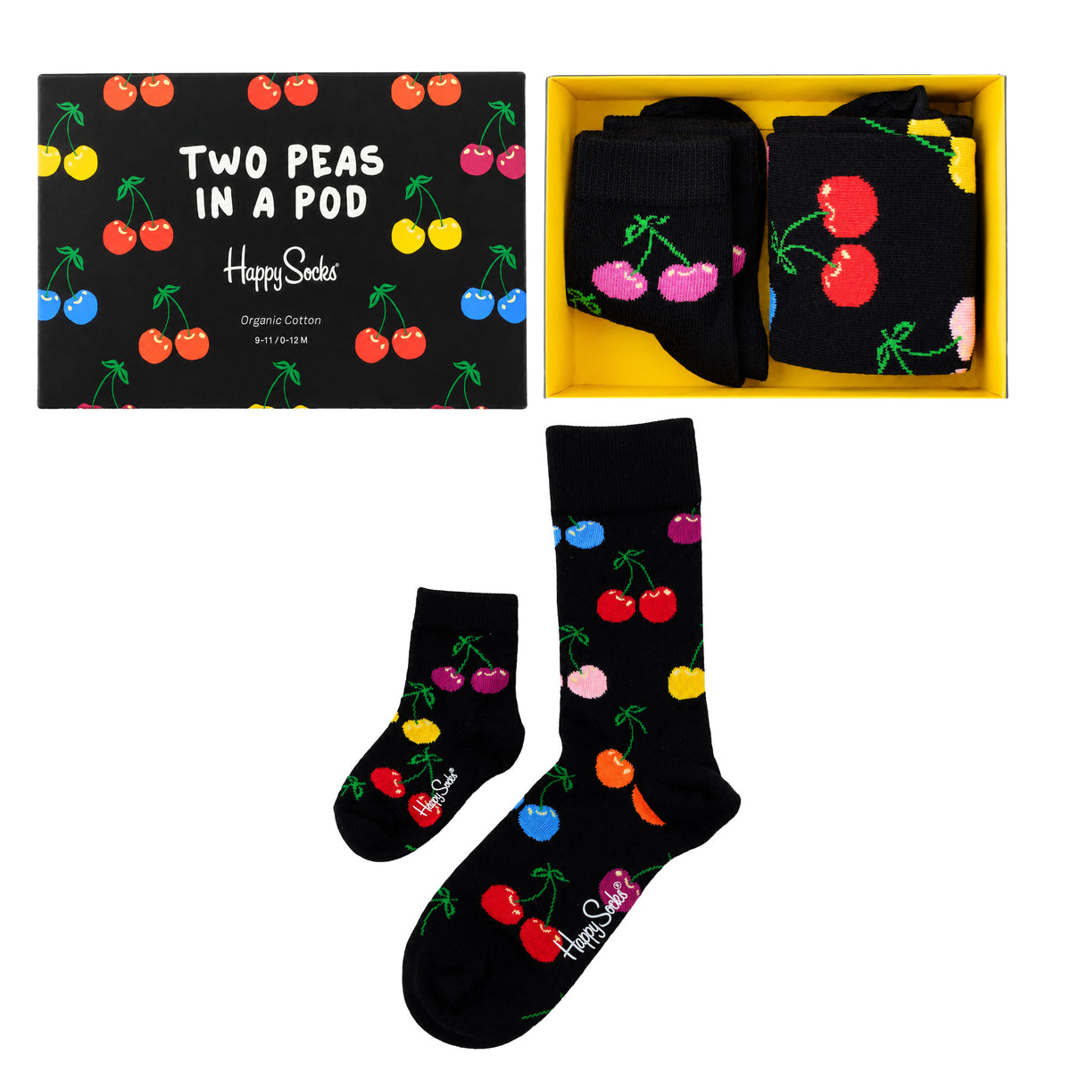 Happy Socks 2-Pack Black Cherry Mini & Me Gift Set