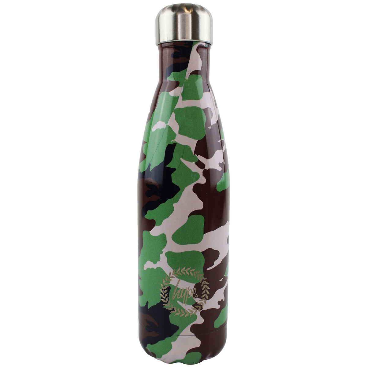 Hype 500ml Crest Kids Camo Green Water Bottle