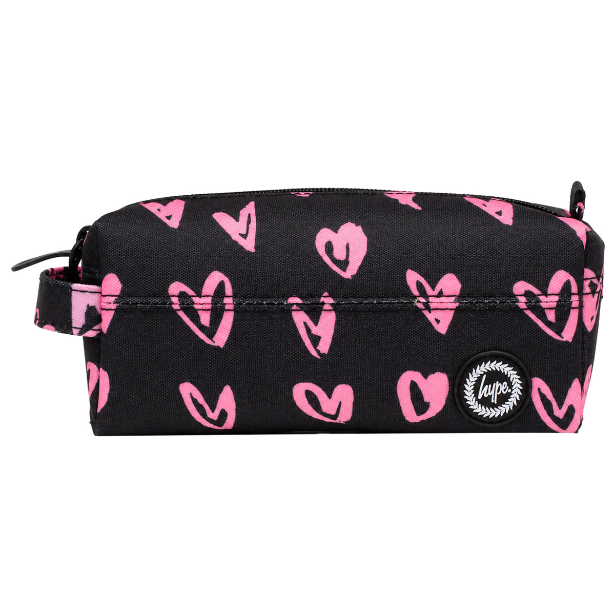 Hype Scribble Hearts Black/Pink Pencil Case