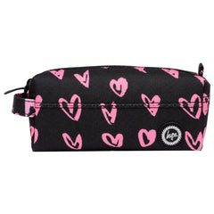 Hype Scribble Hearts Black/Pink Pencil Case