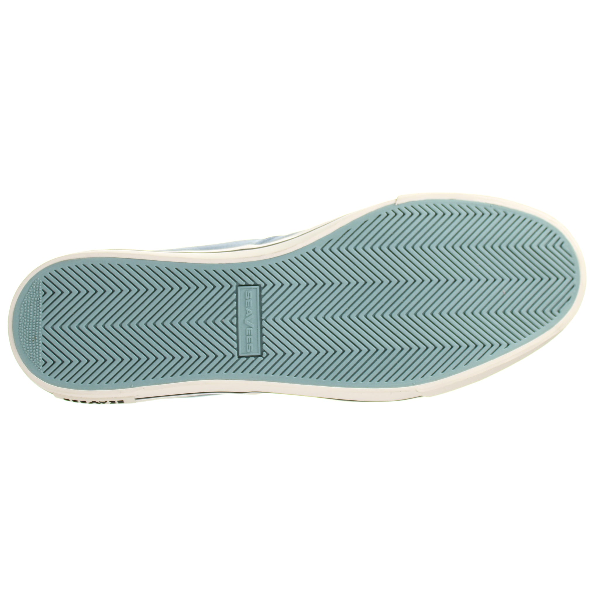 Seavees Hermosa Blue Mirage Herringbone Twill Surwash Plimsoll Blue Mens Plimsolls