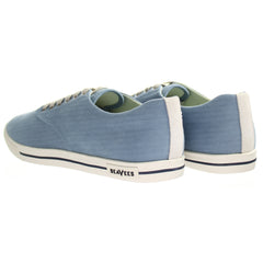 Seavees Hermosa Blue Mirage Herringbone Twill Surwash Plimsoll Blue Mens Plimsolls