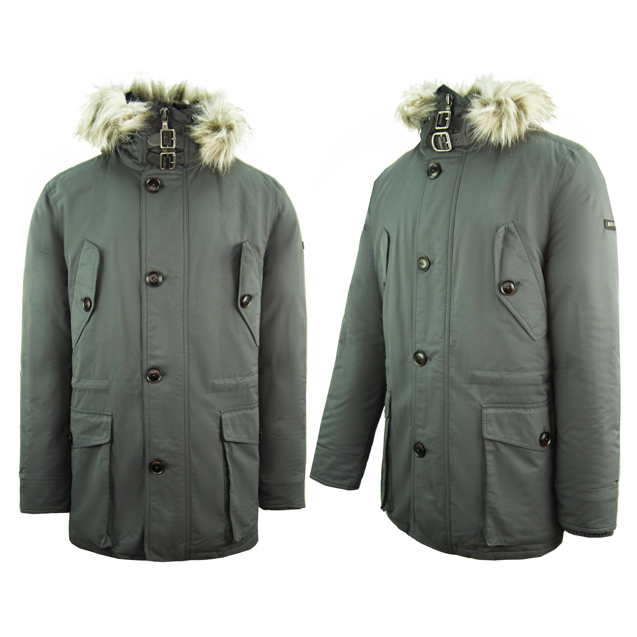 Hackett London Down Filled Arctic Mens Grey Winter Coat