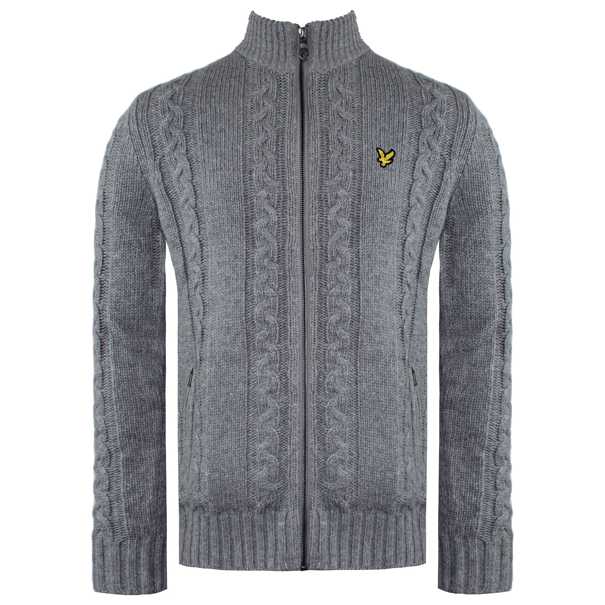 Lyle & Scott Cable Knit Mens Grey Sweater