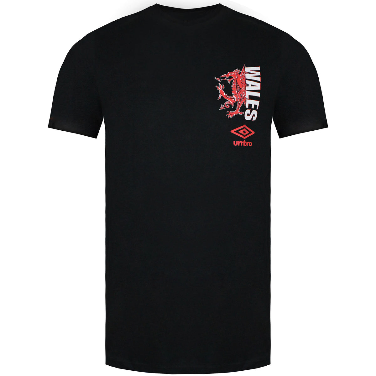 Umbro Wales Illustrated Dragon Mens Black T-Shirt