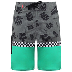 Vans Off The Wall Stretch Waist Grey/Teal Mens Printed Shorts V8NCXY