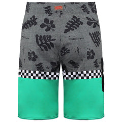 Vans Off The Wall Stretch Waist Grey/Teal Mens Printed Shorts V8NCXY