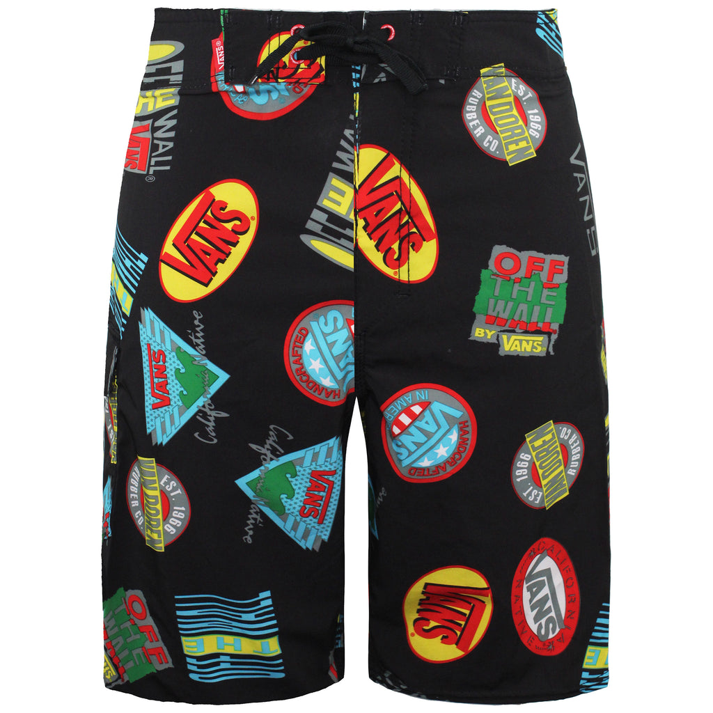 Vans Off The Wall Stretch Waist Black Stickers Mens Boardshorts VN0VQTCQR