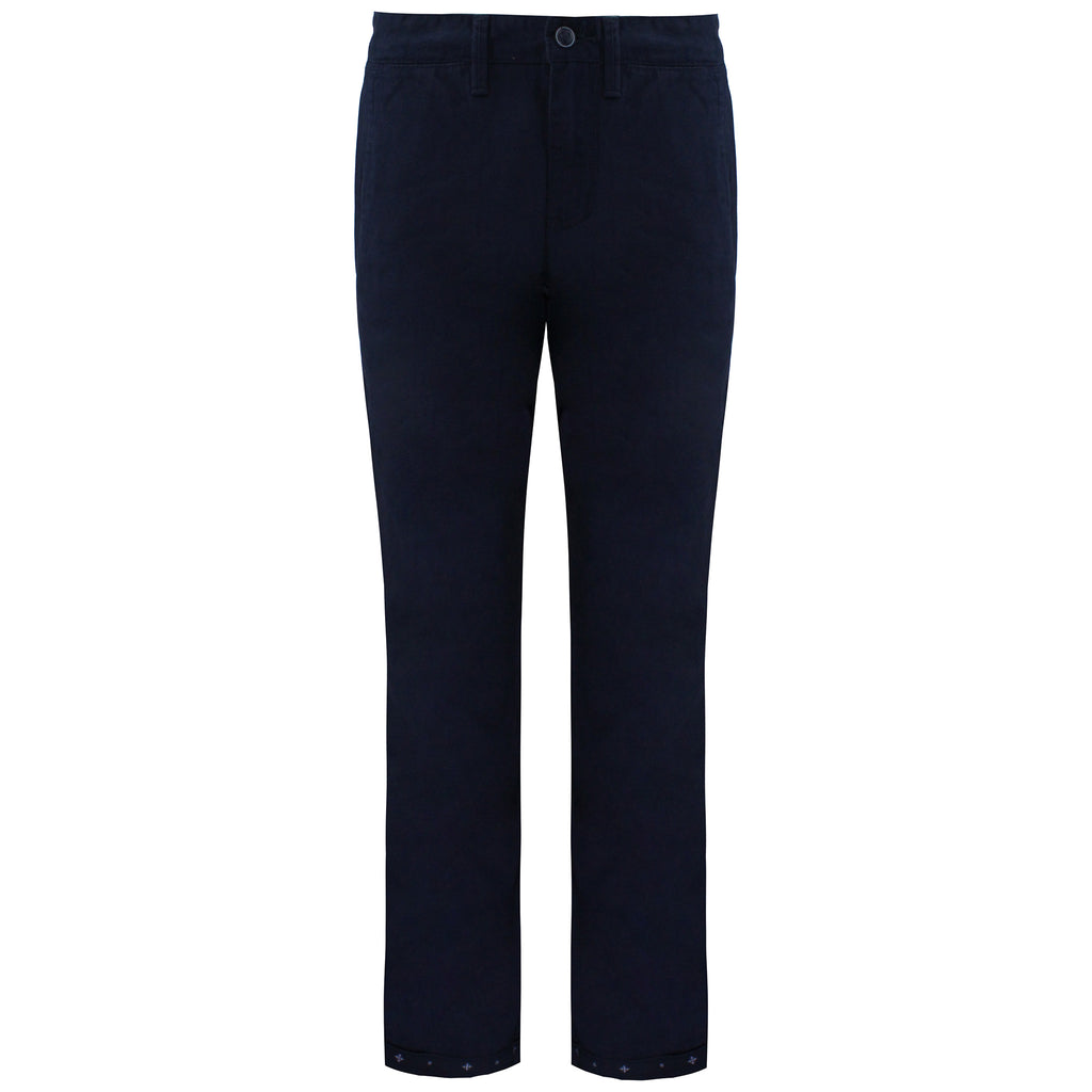 Vans Off The Wall Navy Blue Plain Mens Chino Trousers VOKQONY