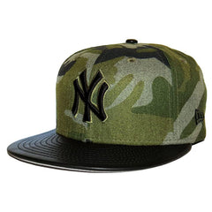 New Era New York Yankees Flat Brim Green Camo Mens Cap WOOLY CAMO NEYYAN 174