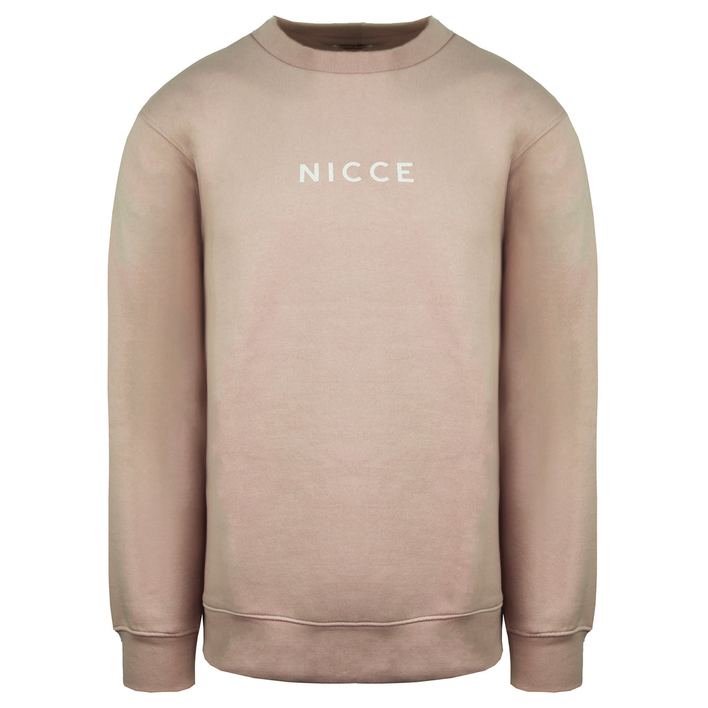 Nicce Centre Logo Mens Light Pink Sweater