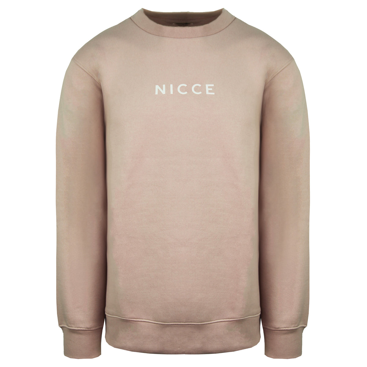 Nicce Centre Logo Mens Light Pink Sweater