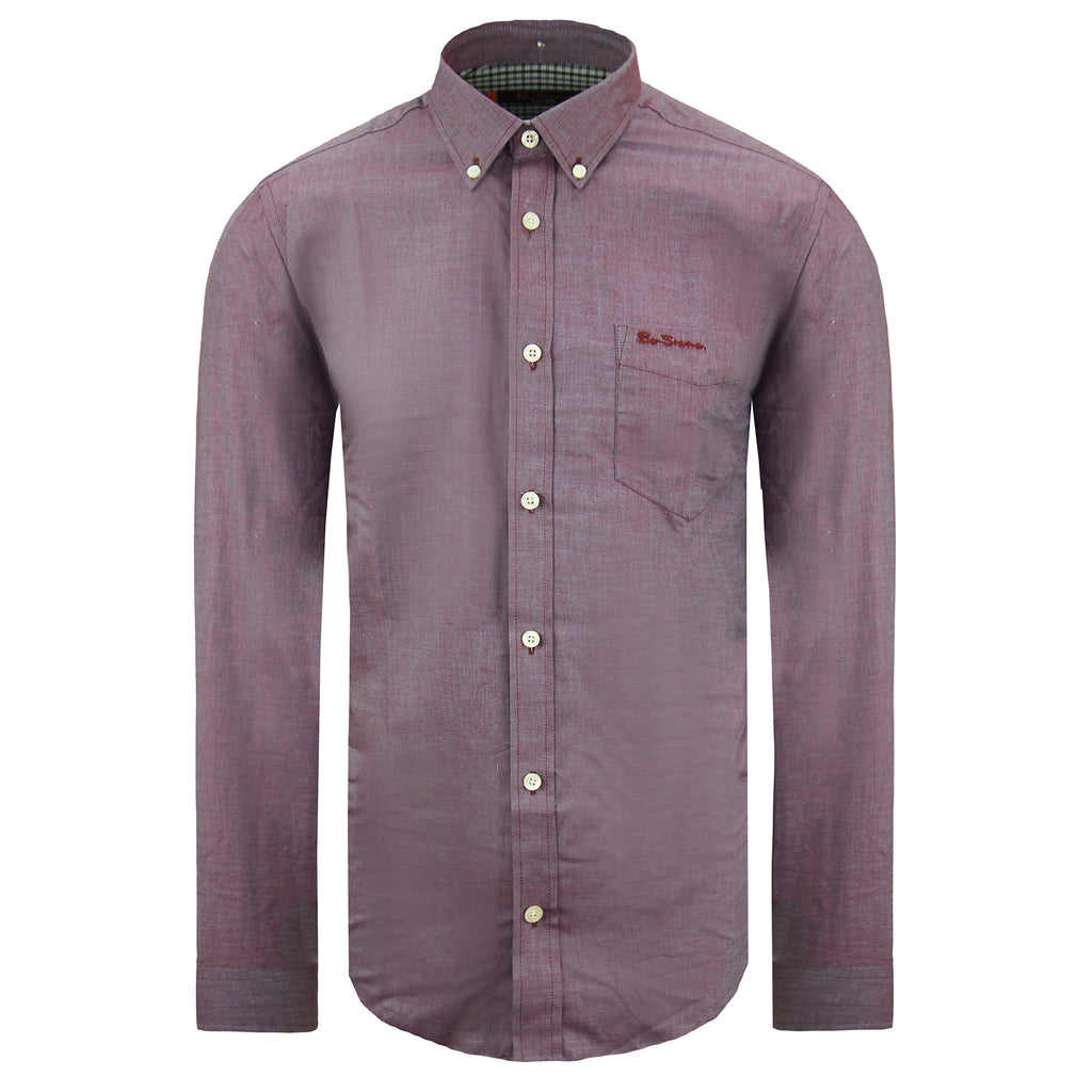 Ben Sherman Oxford Mens Burgundy Shirt