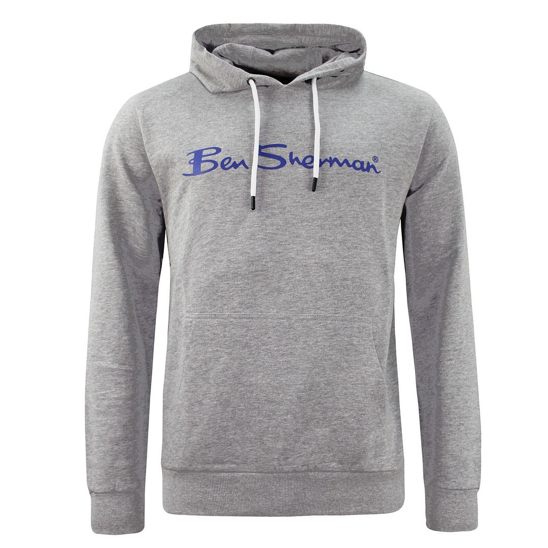 Ben Sherman Script Logo Mens Grey Hoodie