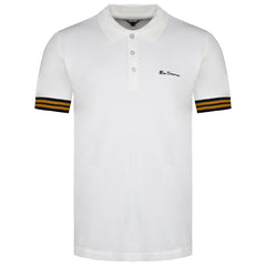 Ben Sherman Pineapple Pique Mens White Polo Shirt