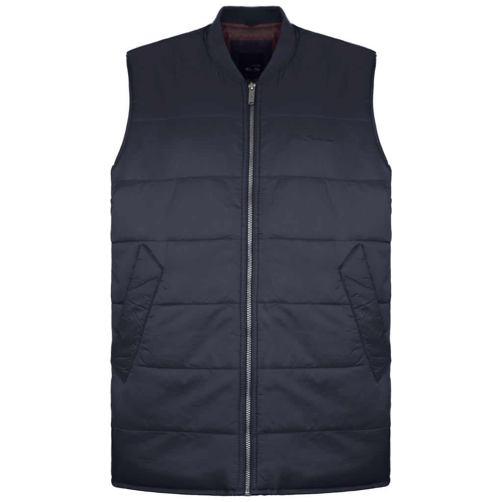 Ben Sherman Quilted Mens Black Gilet