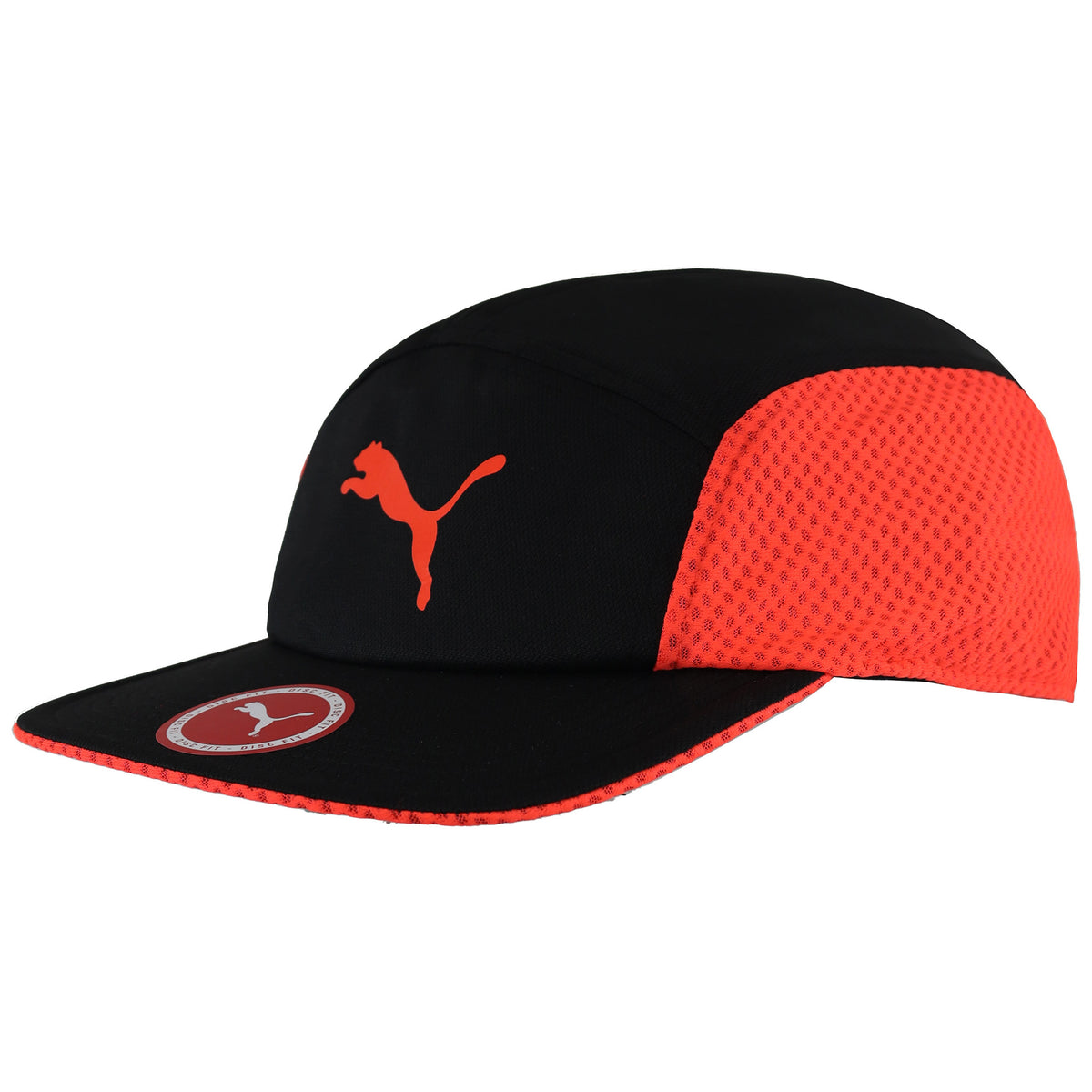 Puma Logo Mens Black/Orange Runner Cap