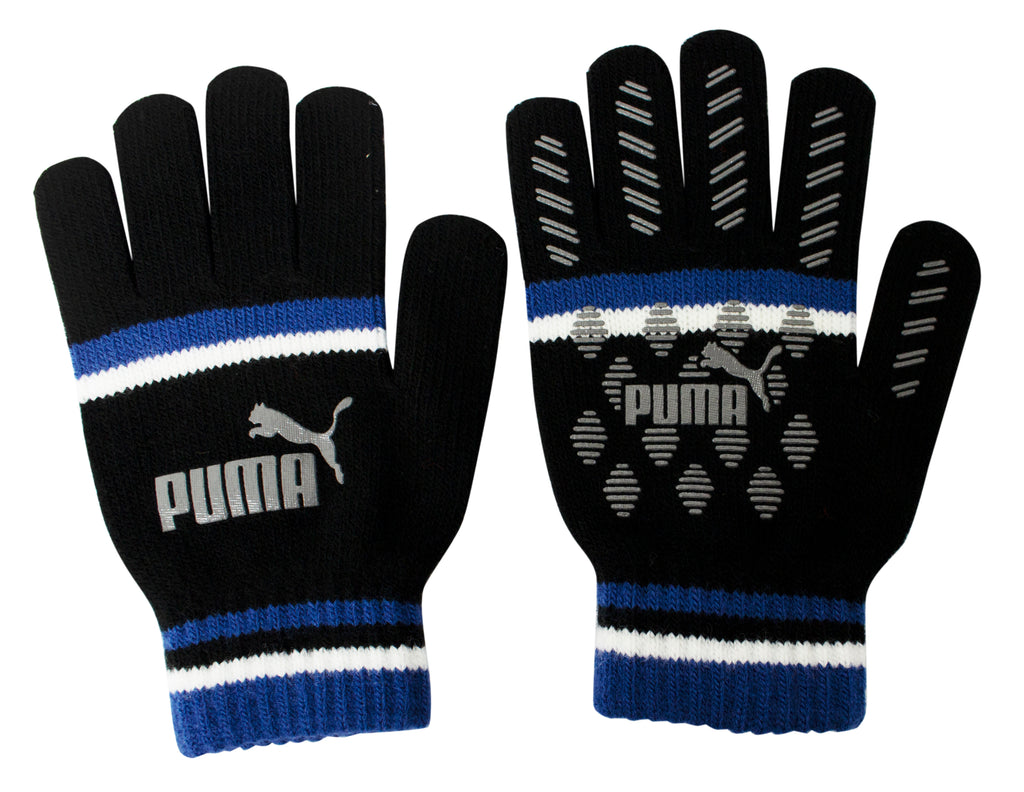 Puma Cat Magic Big Logo Mens Black/Blue Winter Gloves